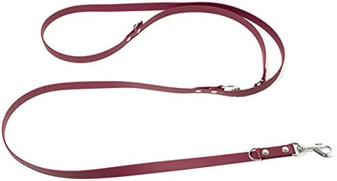 Verstellbare Biothane-Leine, 19mm, 250cm, 250cm weinrot