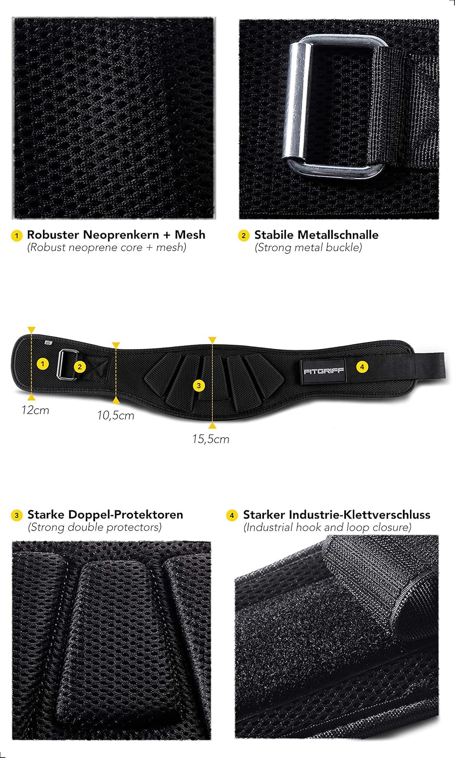 Gewichthebergürtel V1, Schwarz, X-Small