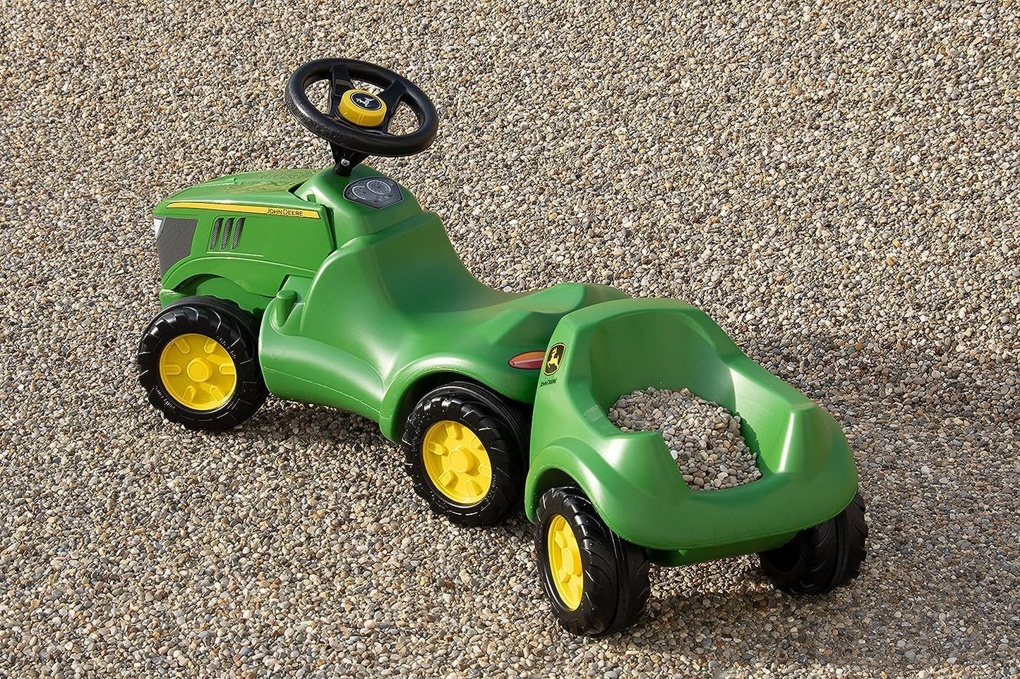 Babyrutscher Minitrac John Deere 6150R mit kippbarem Anhänger, mit Anhänger grün