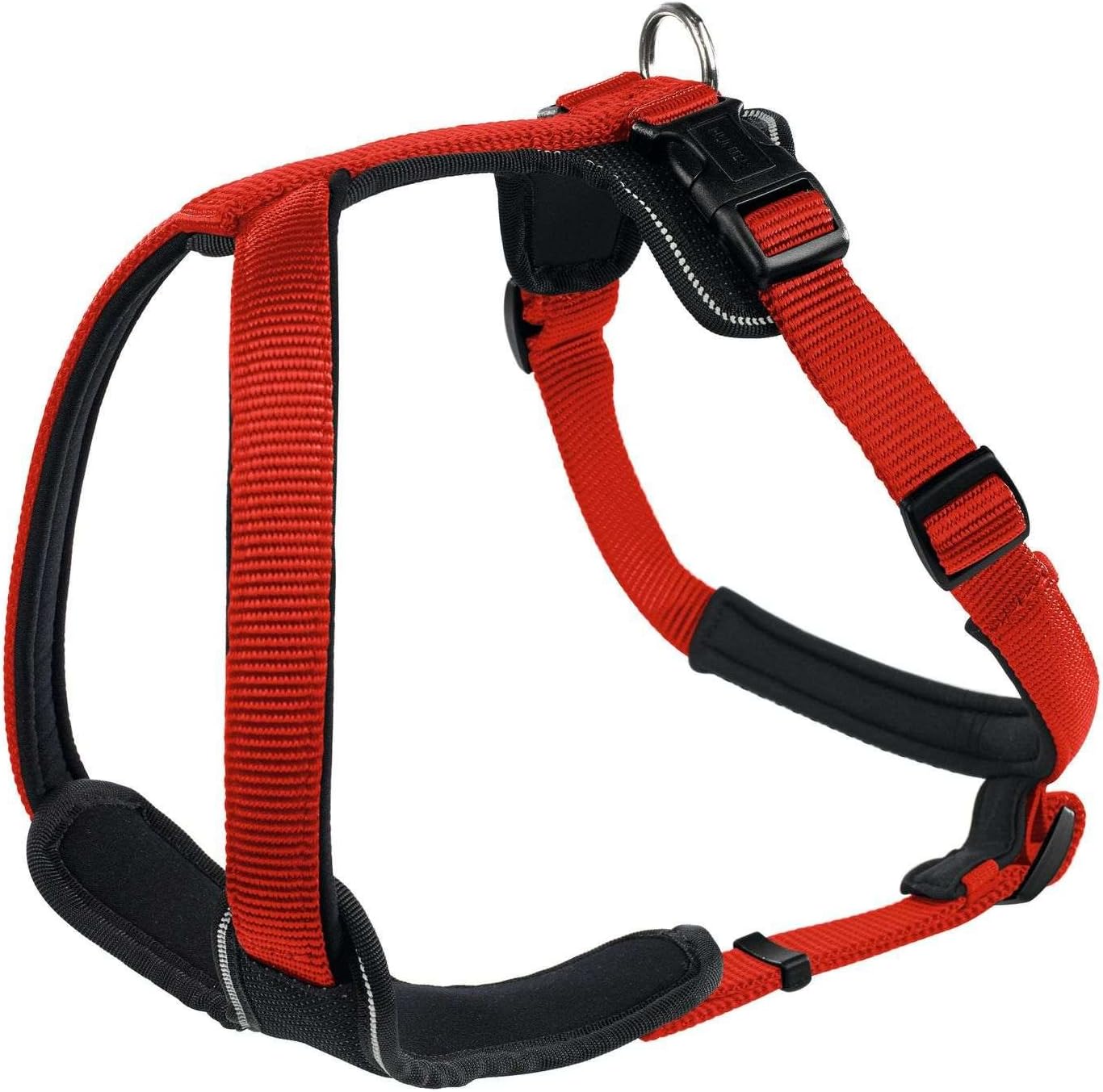 Neopren Hundegeschirr, rot/schwarz, 53 - 65 cm