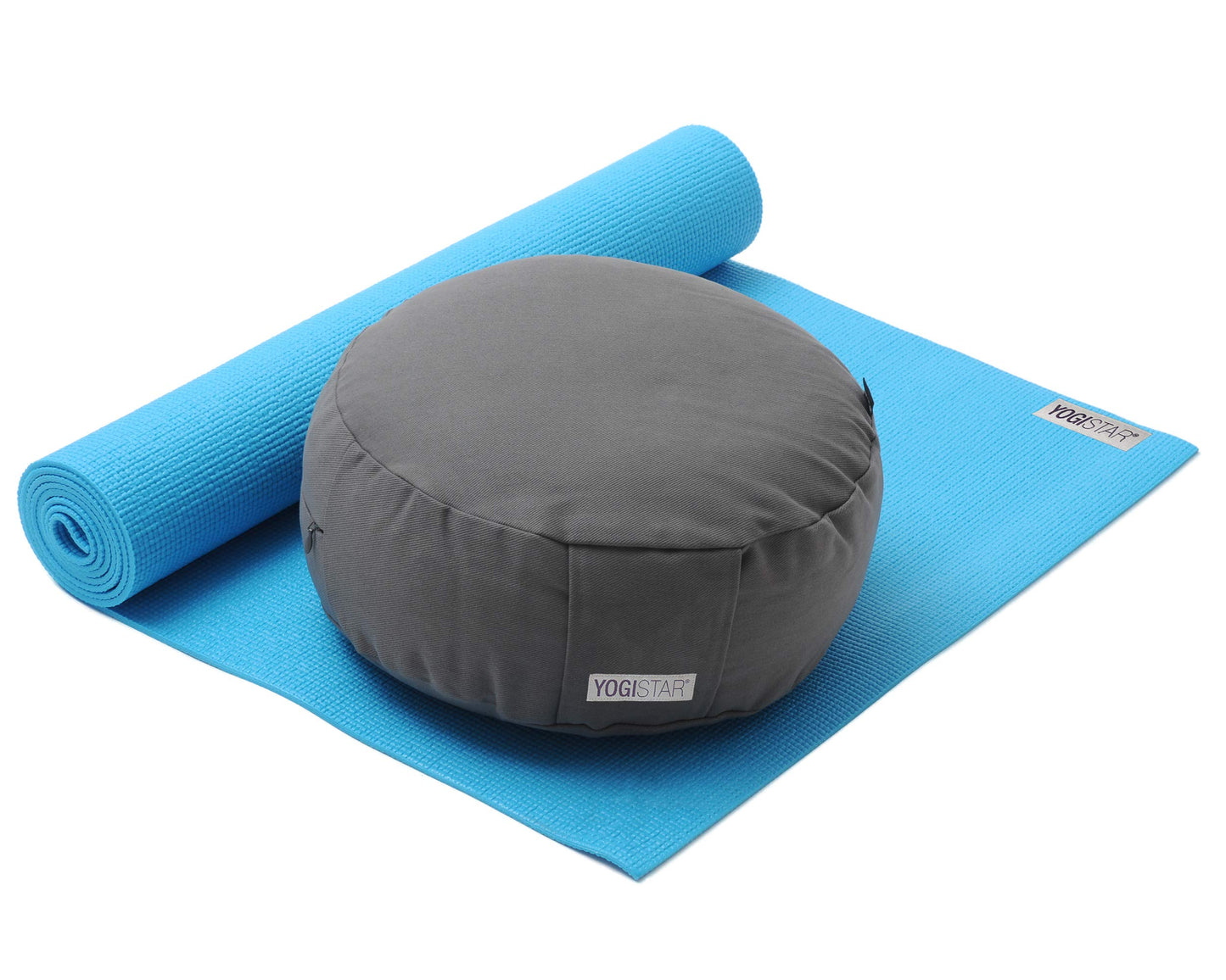 Yoga-Set mit Matte und Kissen, türkis