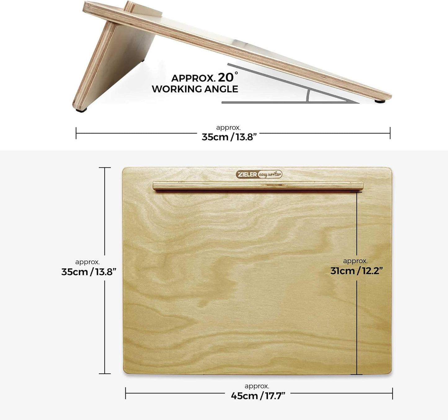 Ergonomische A3-Schreibschräge, 20° Winkel, A3 Schreibschräge mit Griffmatte