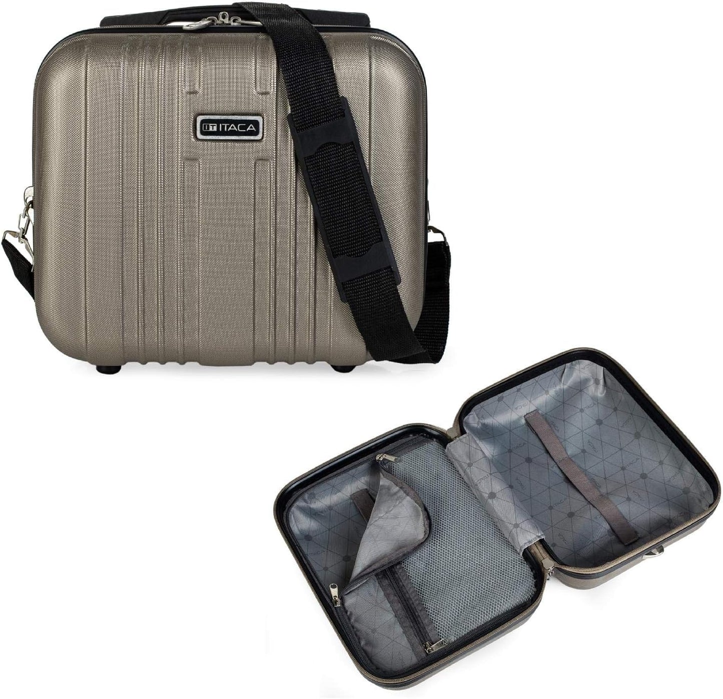 Reisekoffer-Set (Hartschale, 3-teilig, S+M+XS), Champagner S + M + XS
