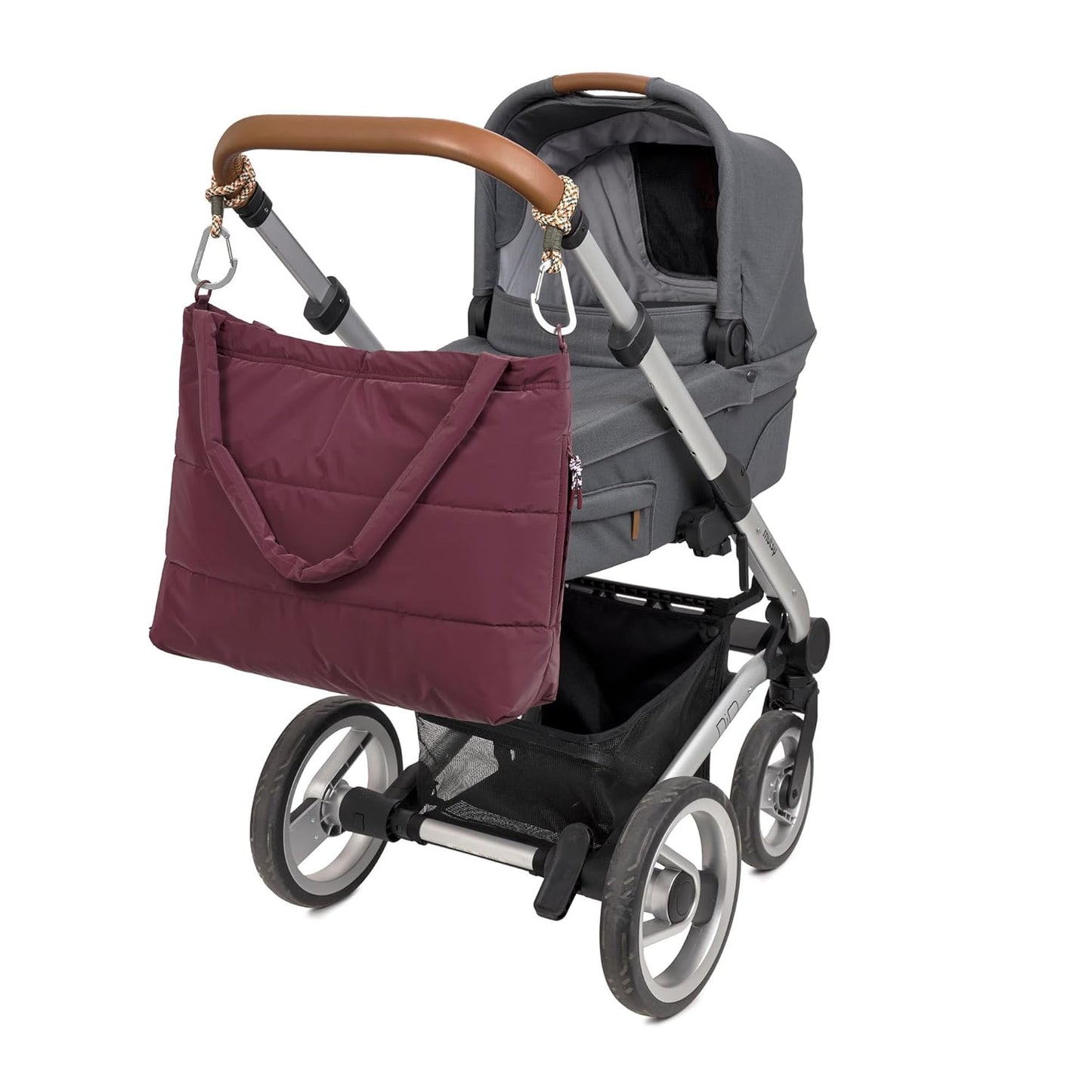 Wickeltasche mit Kinderwagenbefestigung, Dunkelrot