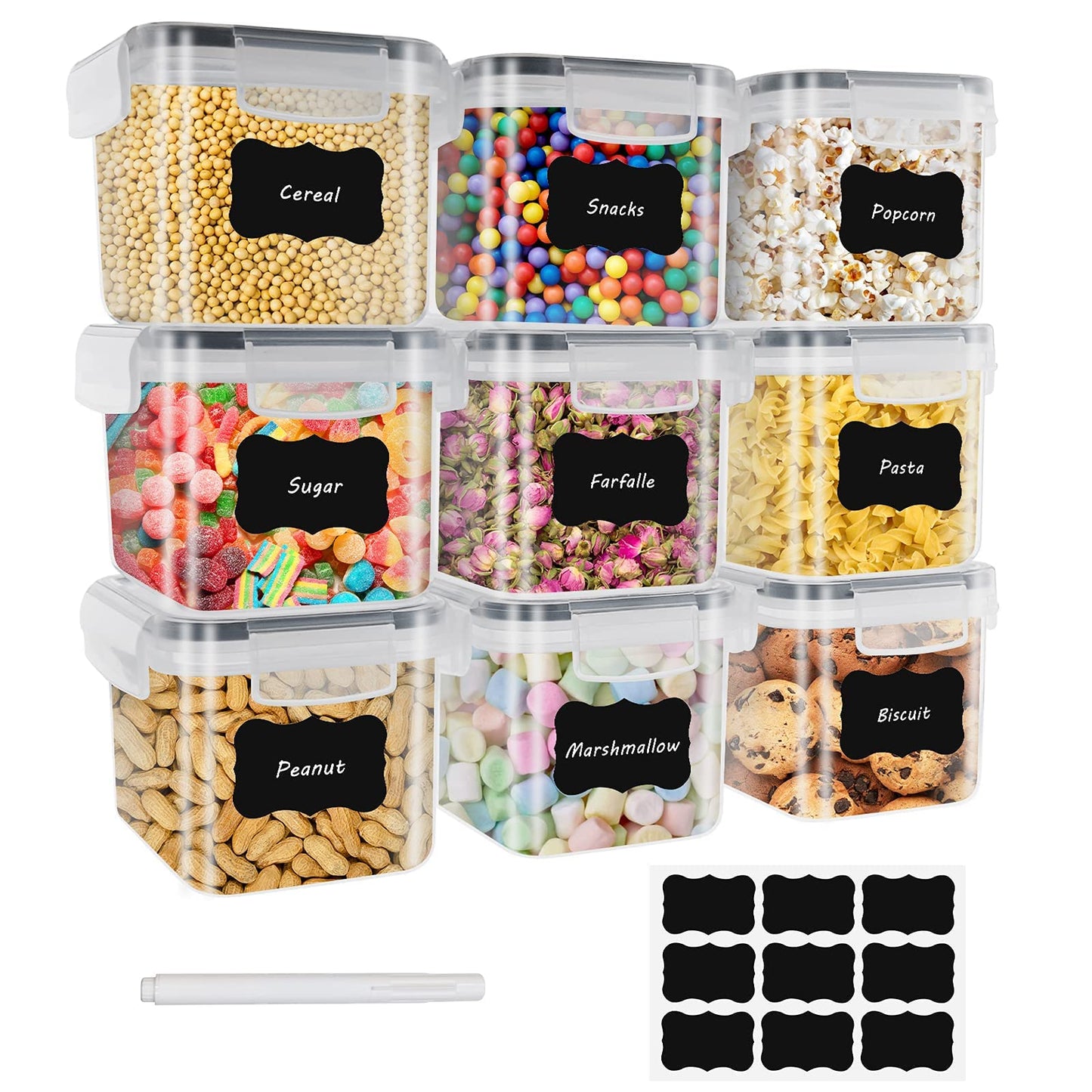 9er-Set Aufbewahrungsboxen, Artikel-Form: 0.8L X 9
