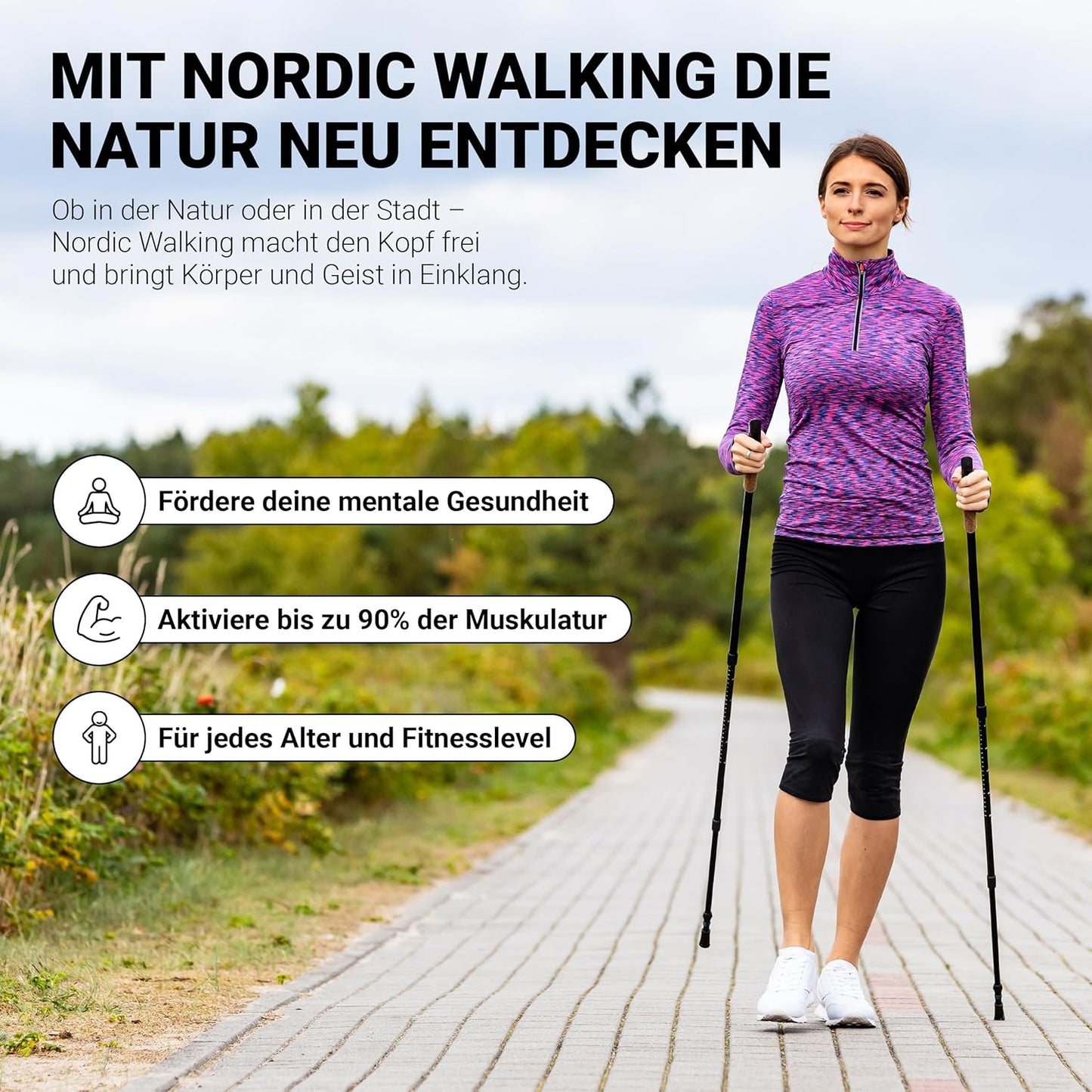 Nordic Walking Stöcke inkl. Tasche, inkl. Tasche