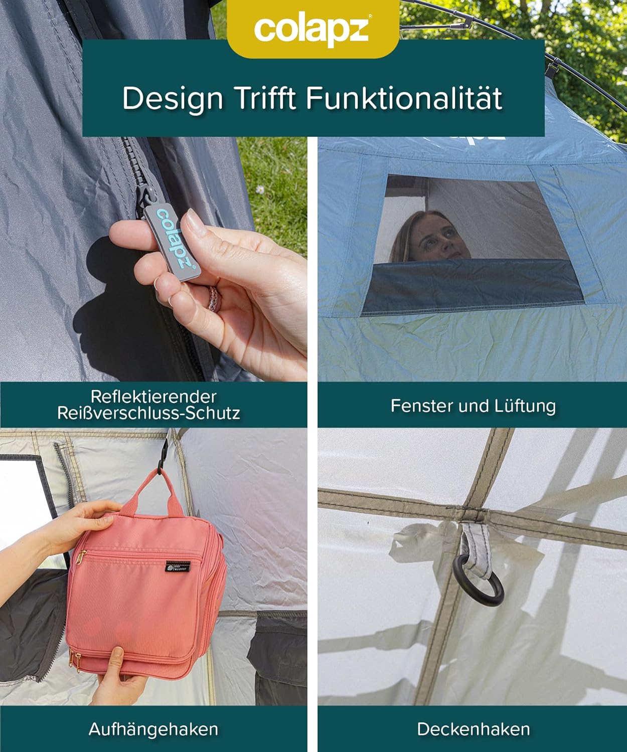 Pop-up-Dusch- und Umkleidezelt, Grau