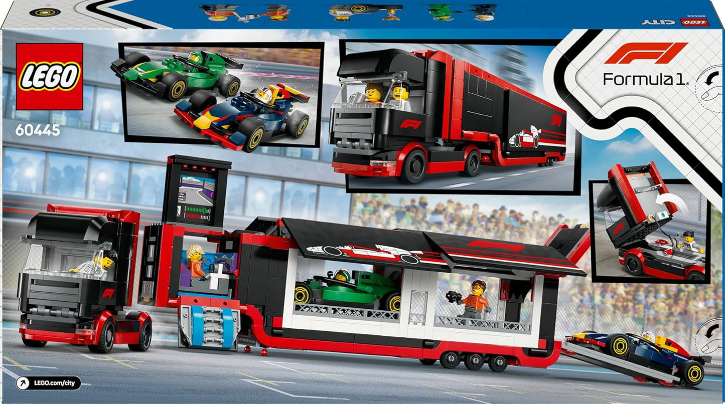 F1 Transporter mit RB20 & AMR24 F1 Rennautos
