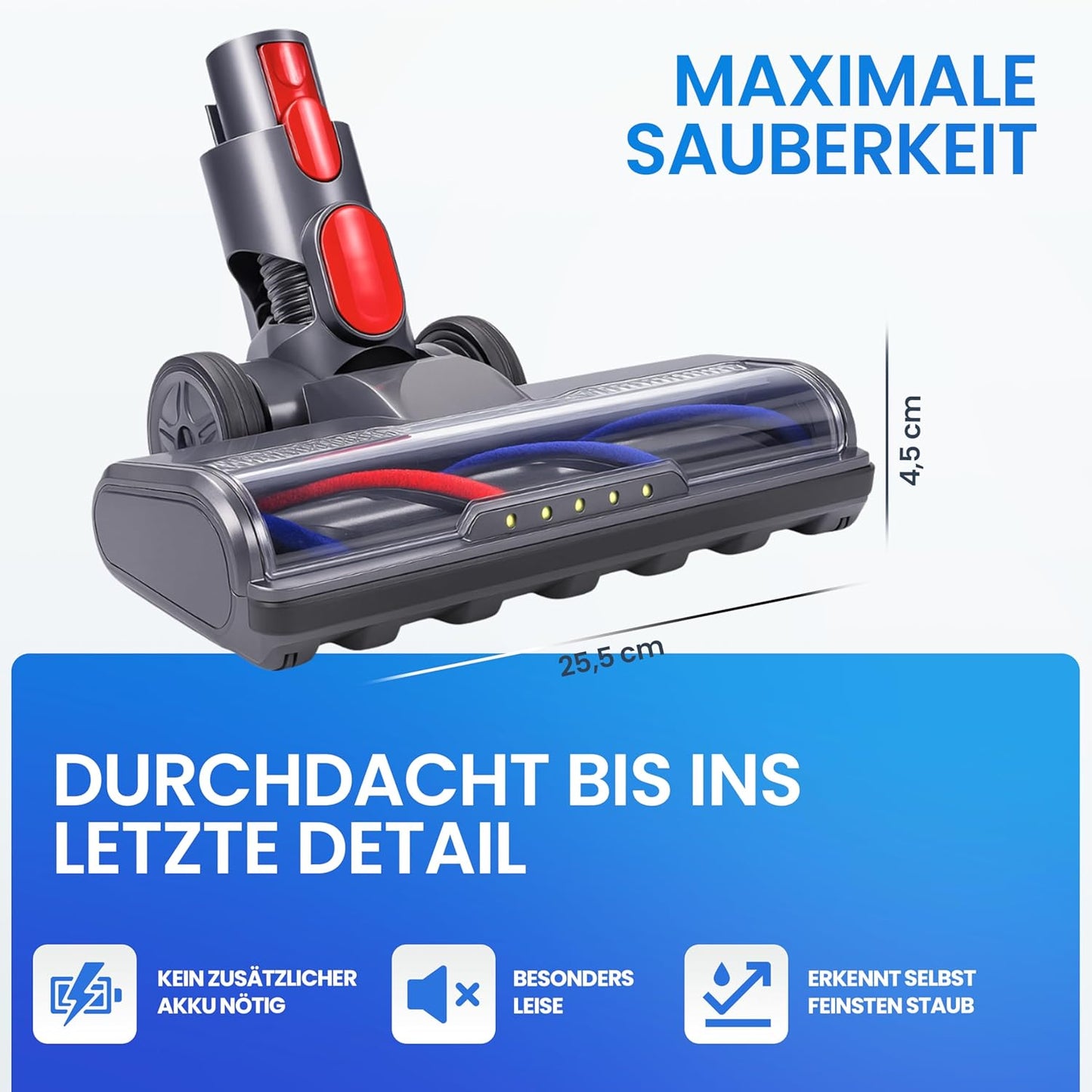 Bodendüse mit LED-Licht für Dyson V7/V8/V10/V11/V15