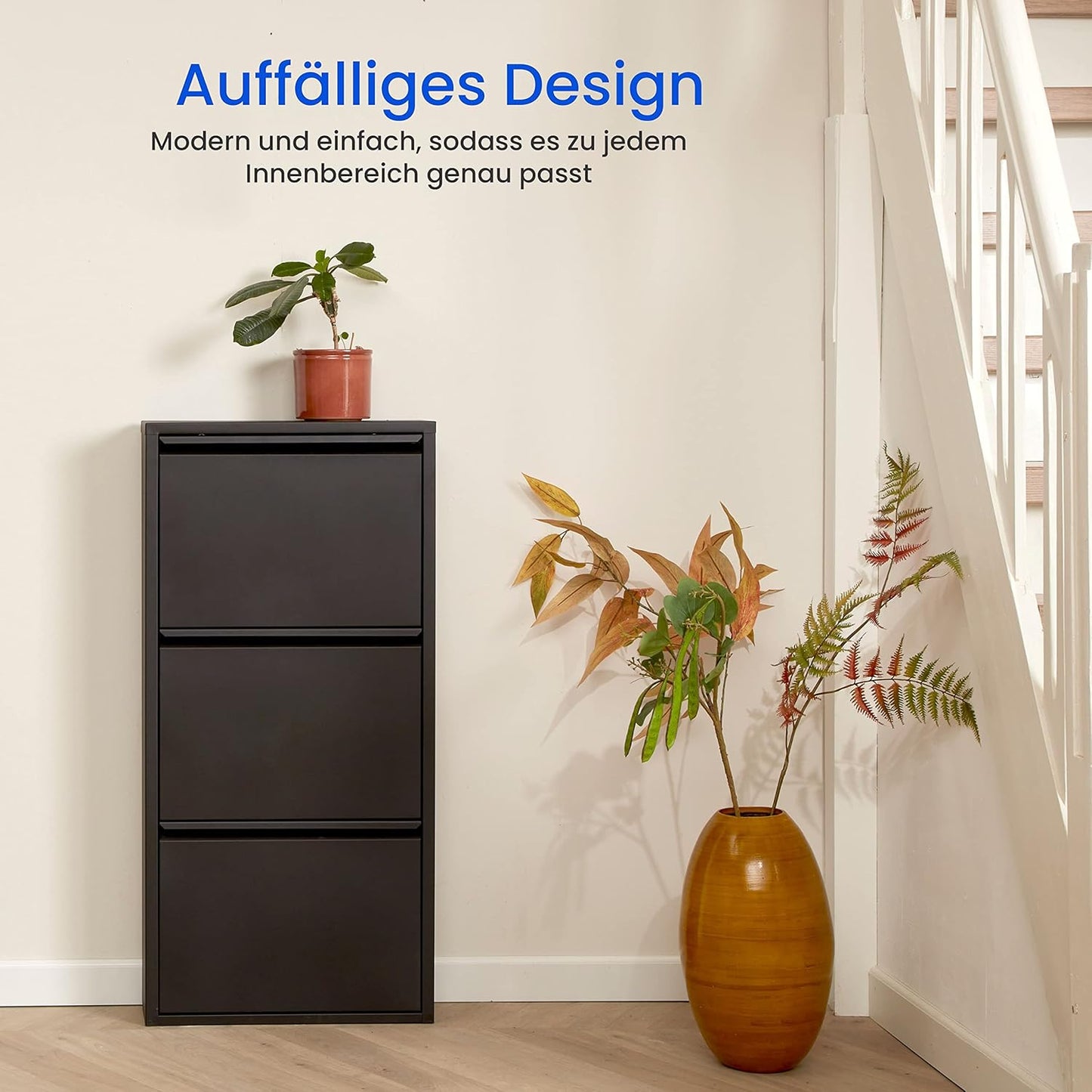 Schuhkipper mit Magnetverschluss, 3 Klappen, 3 Klappen Schwarz