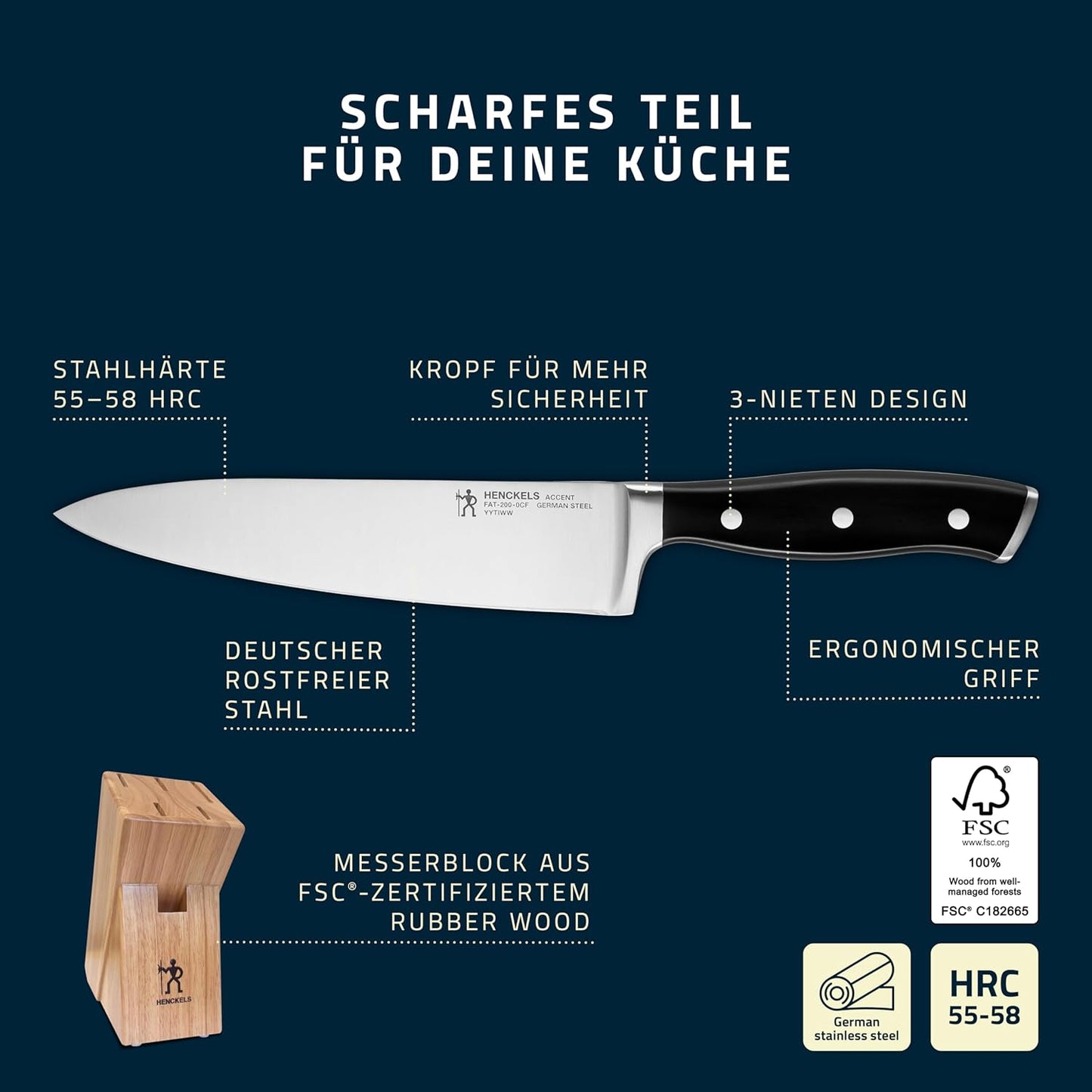 Accent Messerblockset mit Schere