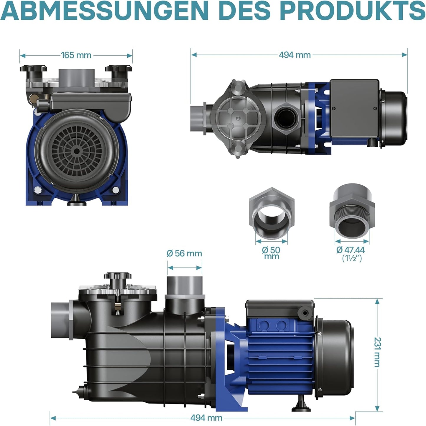 Schwimmbadpumpe, 11700l/h 250 W