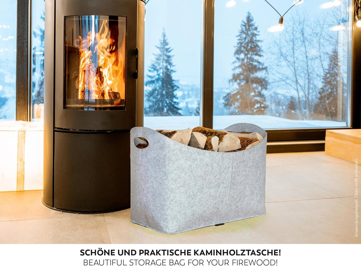 XL-Kaminholztasche, Grau