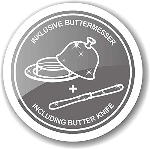 Butterdose mit Hirschmotiv, inkl. Messer, Hirsch