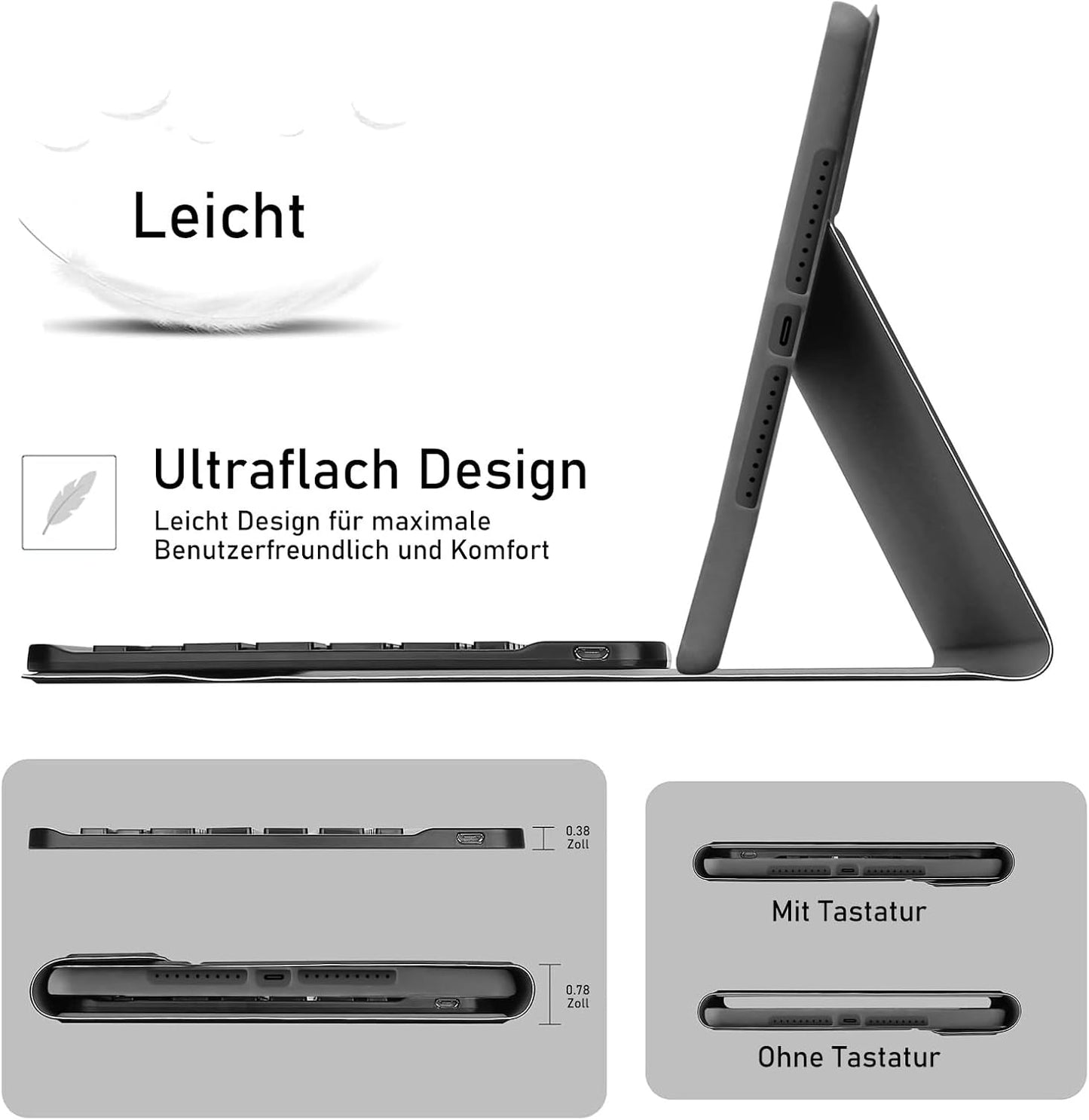 Hülle mit Tastatur für iPad