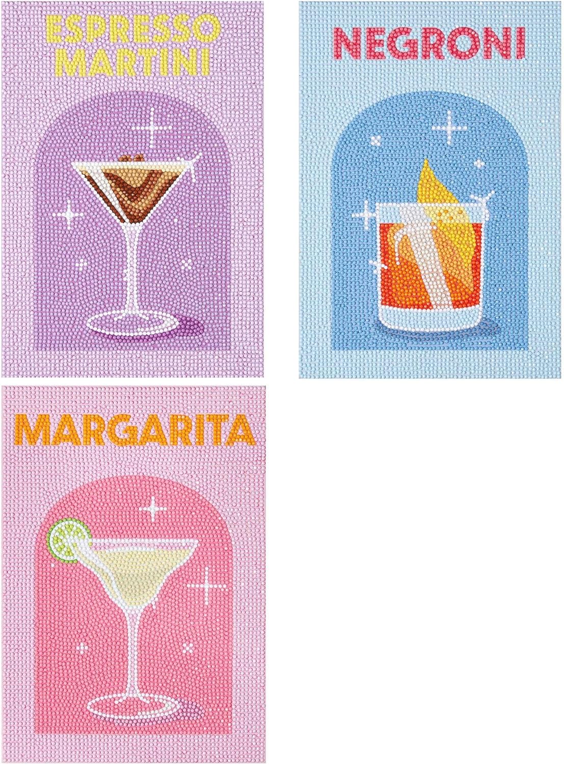 3er Diamanten Painting Set Cocktail Party, Cocktail Party