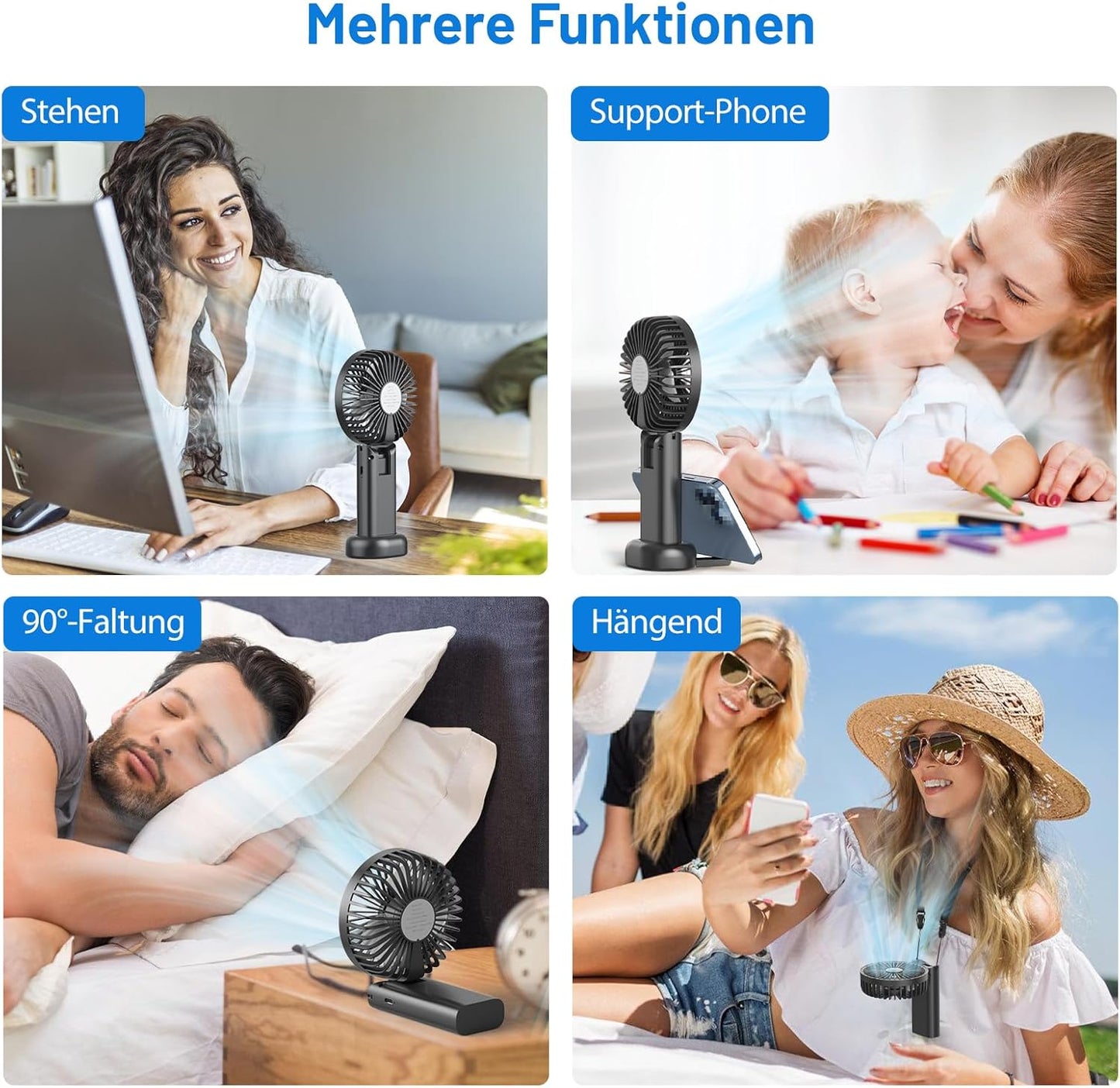 Handventilator, Dunkelschwarz