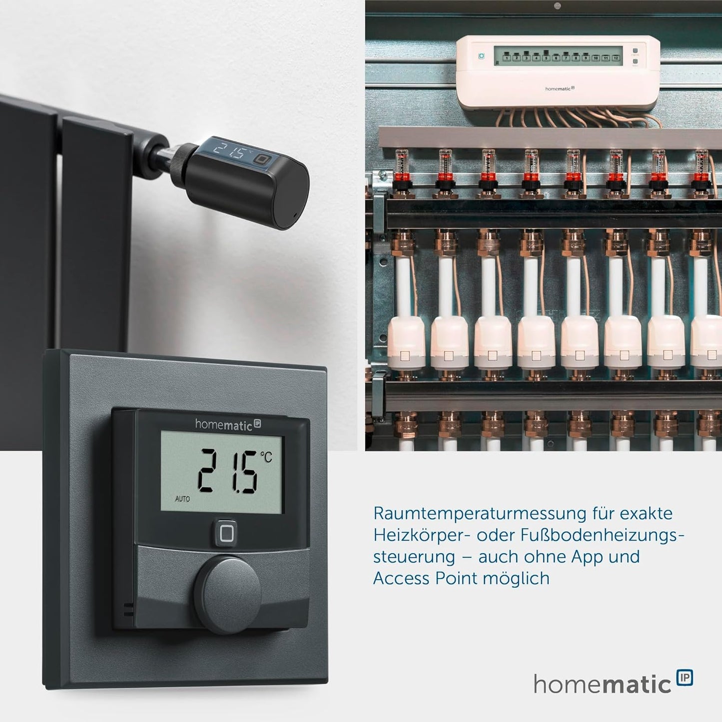 Funk Wandthermostat HmIP-WTH-A, Display, mit Stellrad, anthrazit