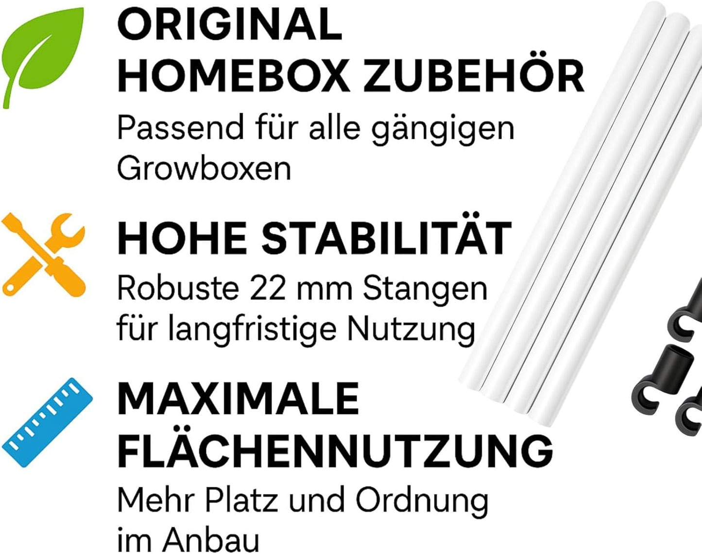 Homebox Zuchtzelt Stangen-Set, Homebox Stangen Set 150