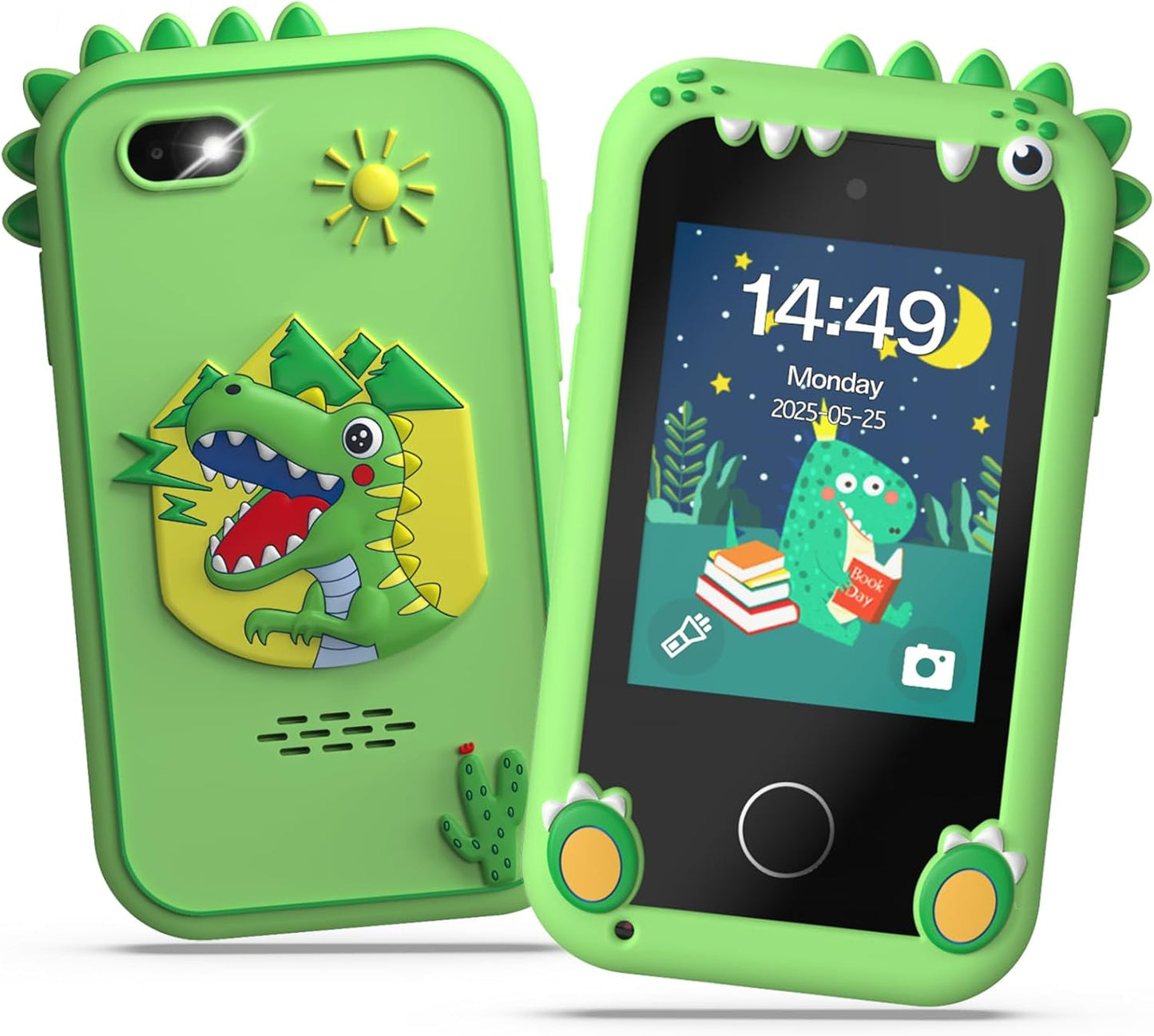 Kinder-Smartphone mit Kamera und Lernspielen, grün