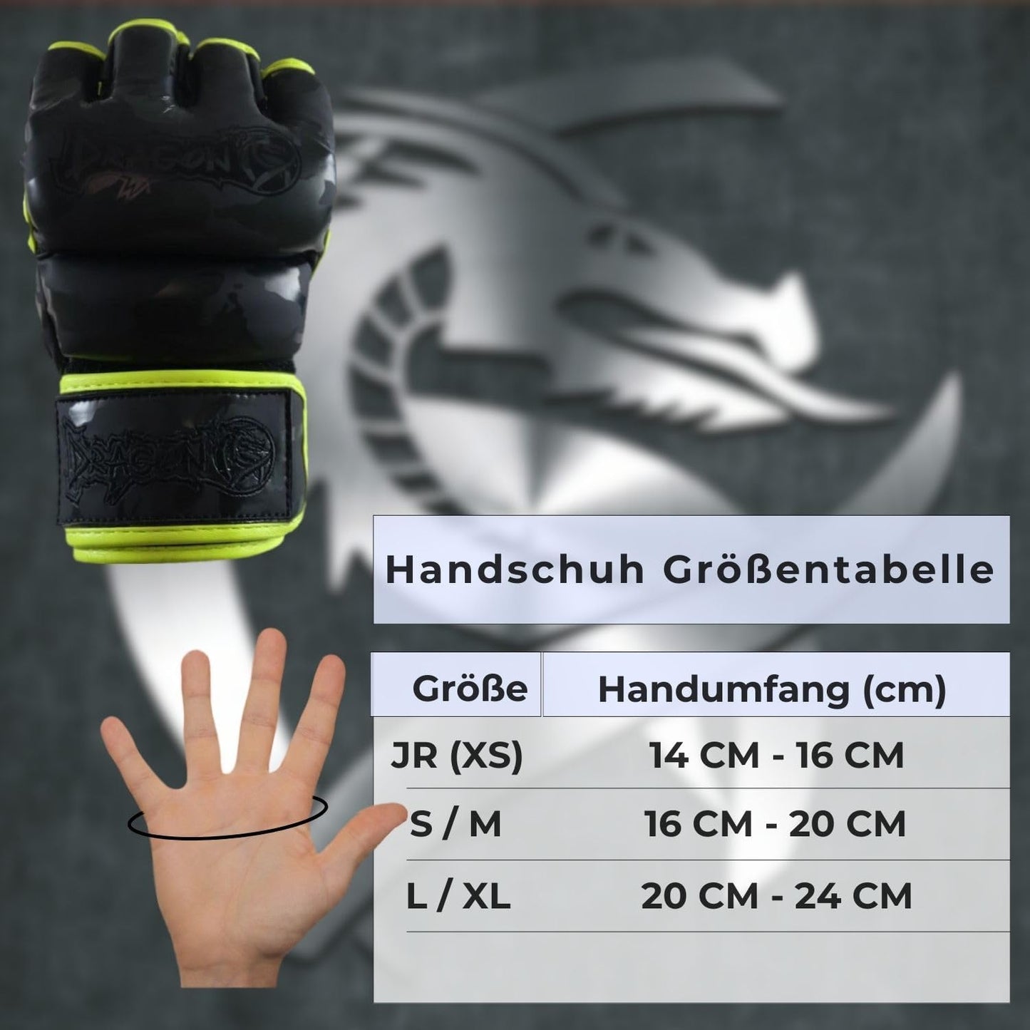 MMA Grappling-Handschuhe mit Daumenschutz, S/M