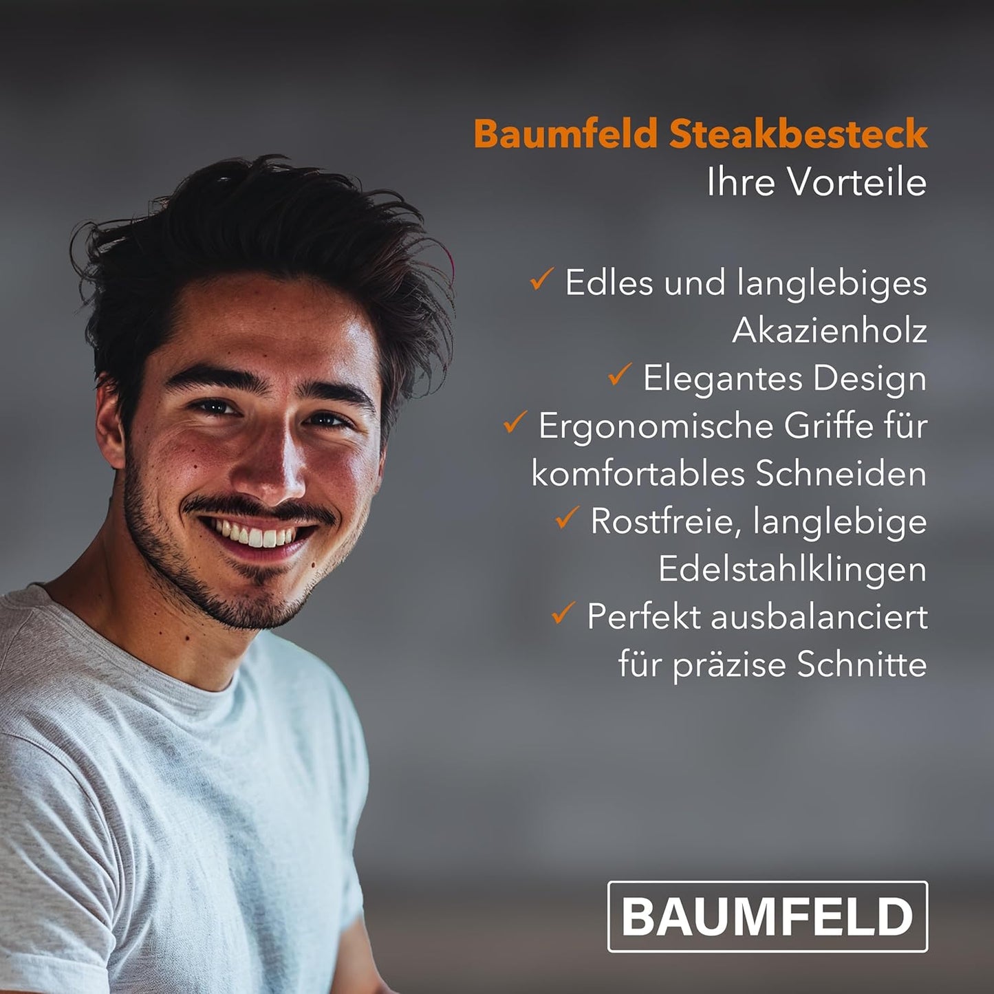 Pizza- und Steakbesteck-Set, 4 teilig Edelstahl