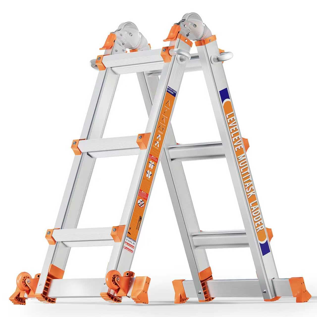 Ausziehbare Schiebeleiter mit Stabilisator & Rollen (3,3 m), 3.3m