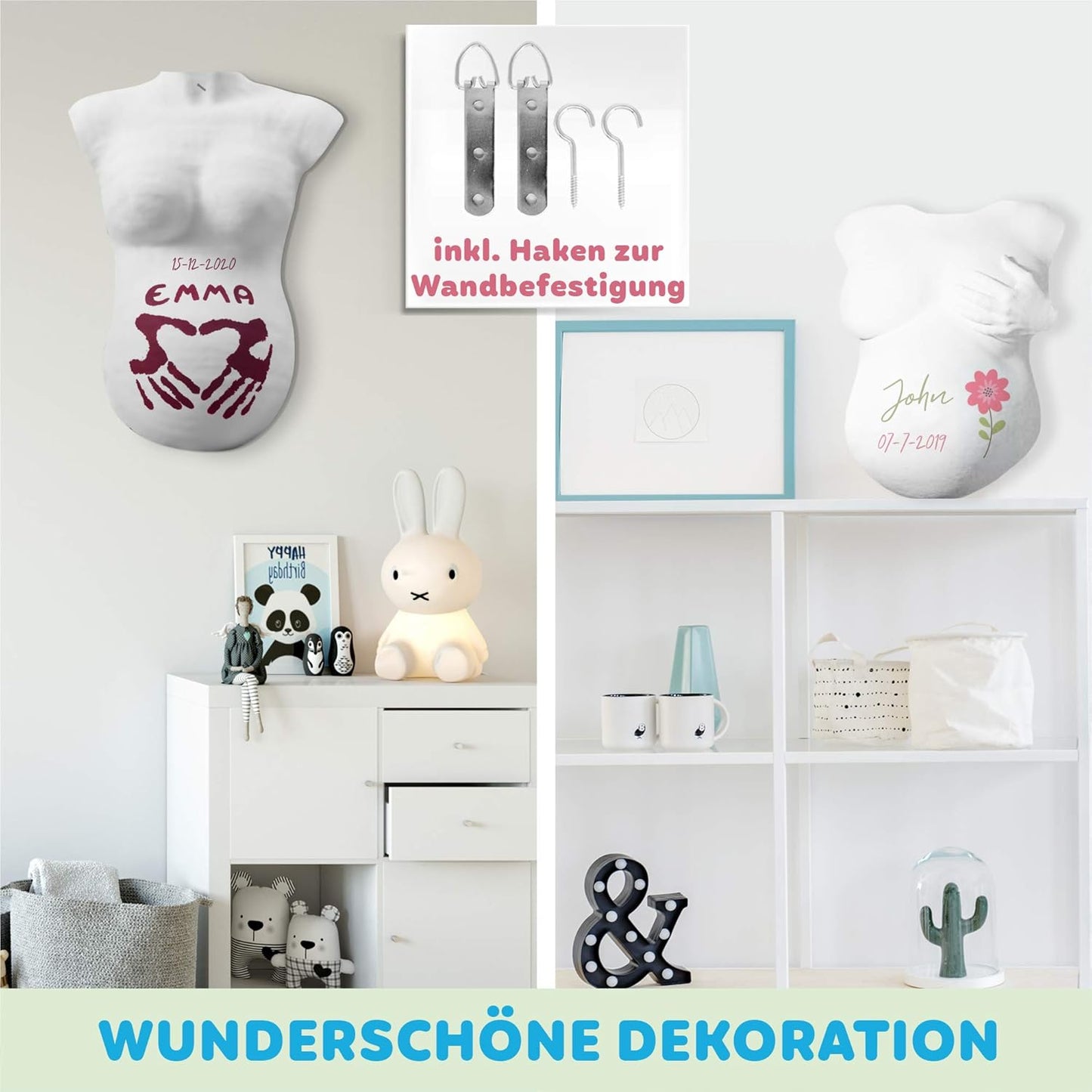 Babybauch Gipsabdruck Komplettset mit Farben