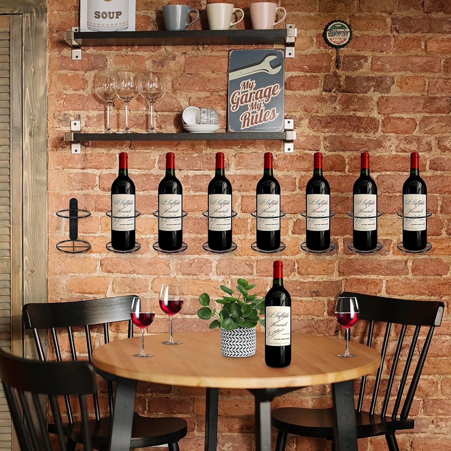 Wandmontiertes Weinregal-Set