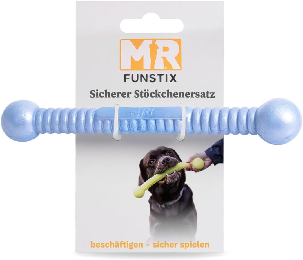 Funstix Apportierstab für Hunde, Metallic-Blau L