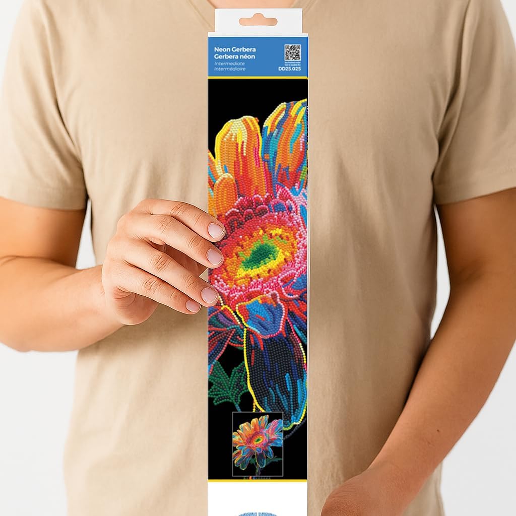 5D Diamond Painting Set Neon Gerbera