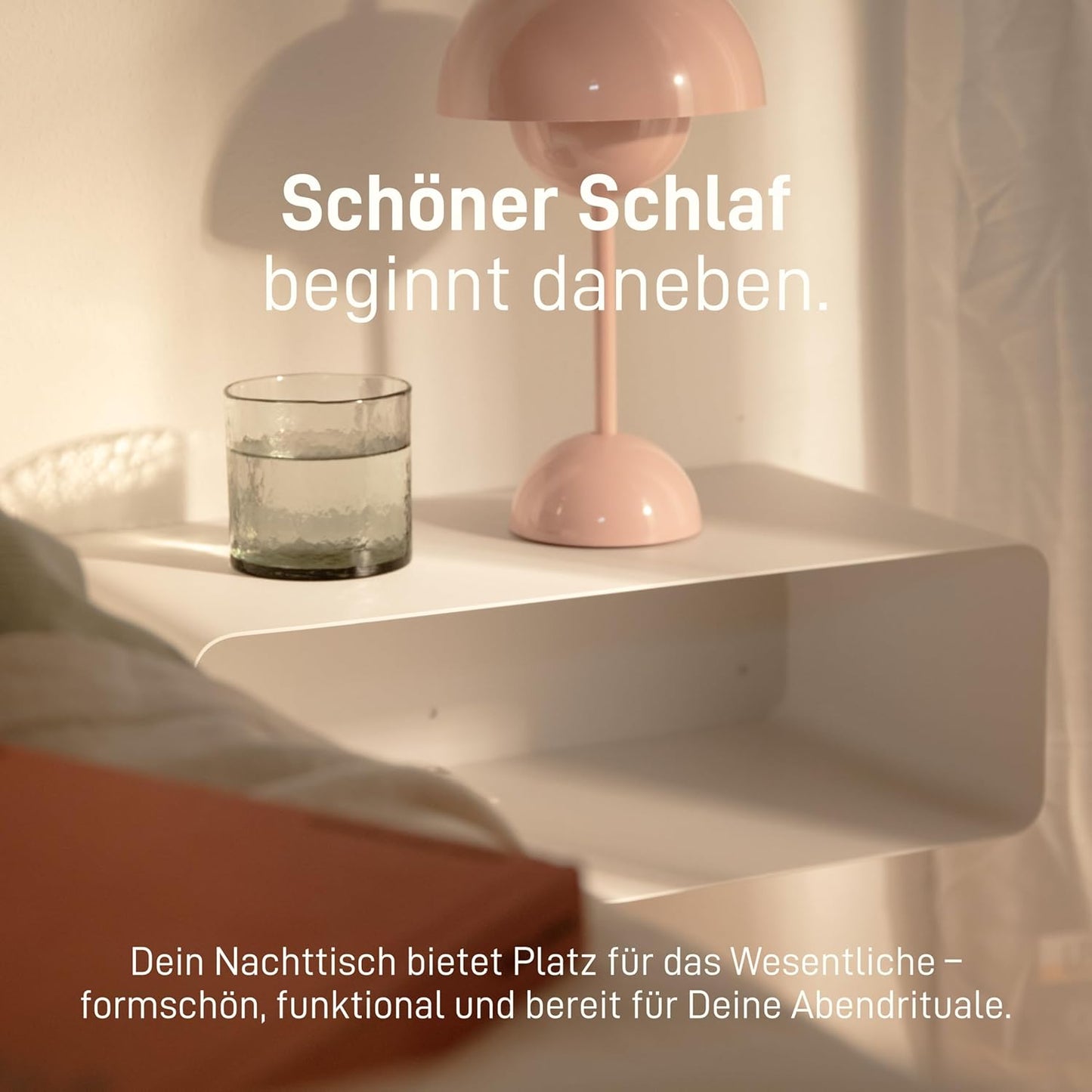 Schwebender Nachttisch, Weiss