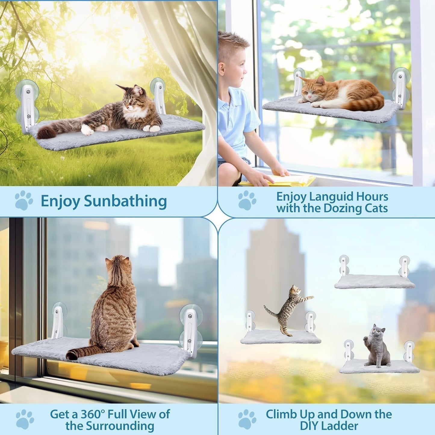 Katzenbett für Fenster, Hangematte katze-52*30cm-XL