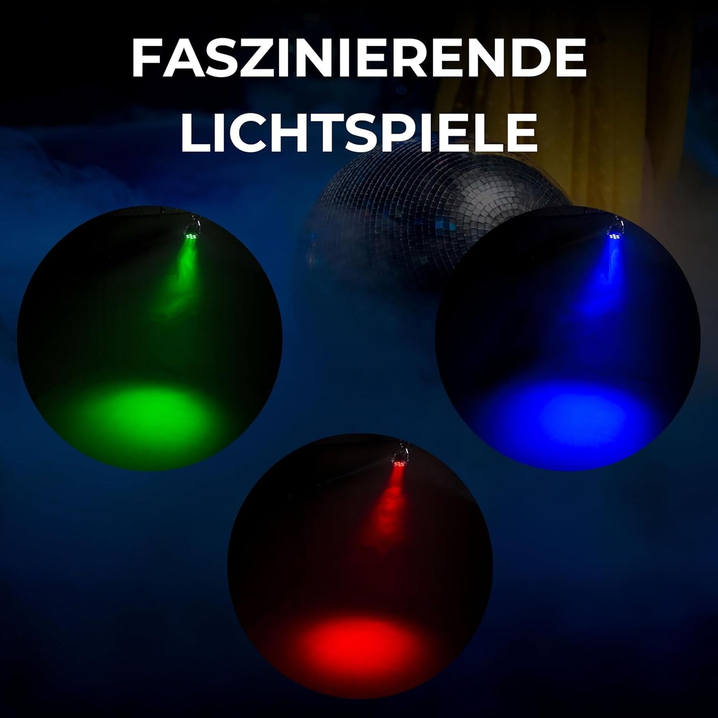 LED Compact PAR 7 Scheinwerfer (4 Stück), 4 x 1 LED PAR, Compact Par 7 Scheinwerfer
