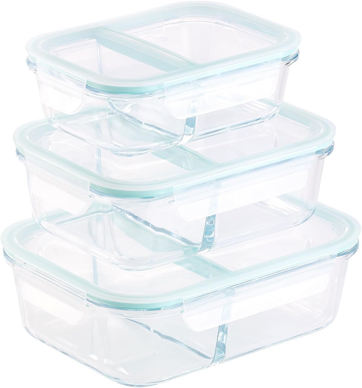 3-teiliges Frischhaltedosen-Set mit 2 Kammern
