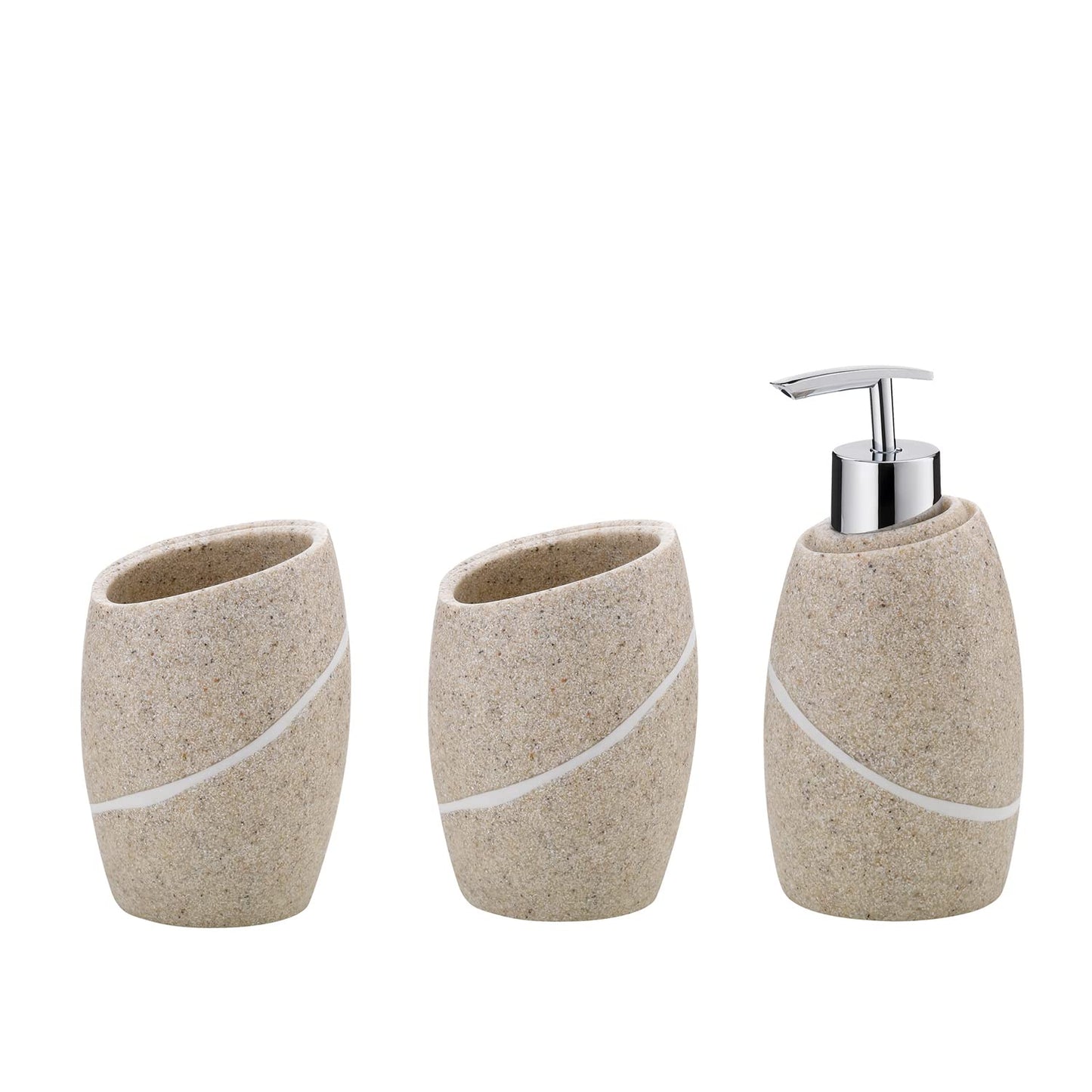 3-teiliges Badezimmer-Set Talus, Beige Bad-Set