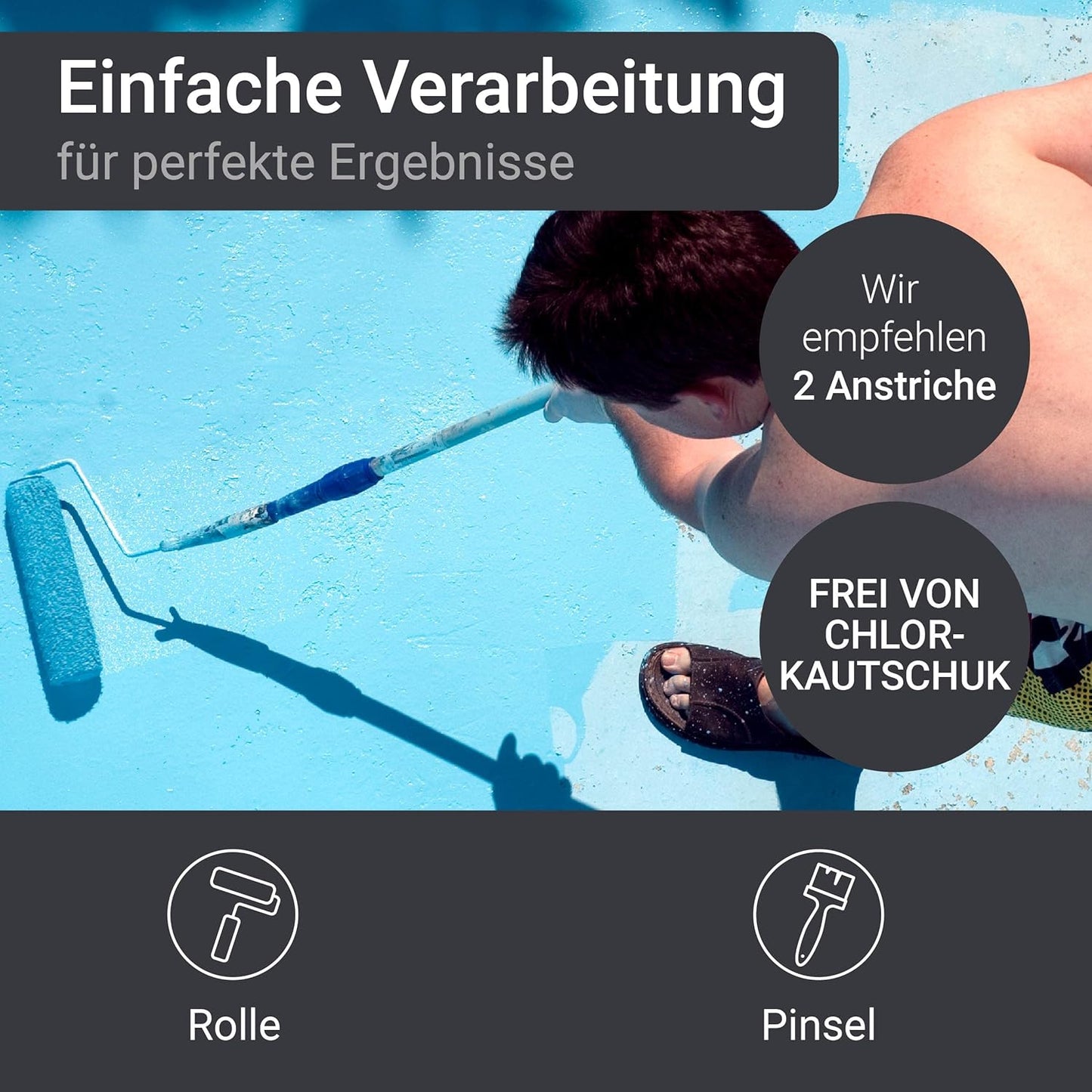 Schwimmbadfarbe SL400 für Pool, RAL 5012 ähnl. Lichtblau 2.5 l (1er Pack)