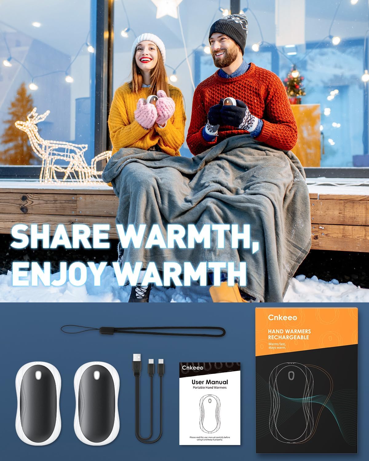 2 in 1 Handwärmer, Schwarz und weiss