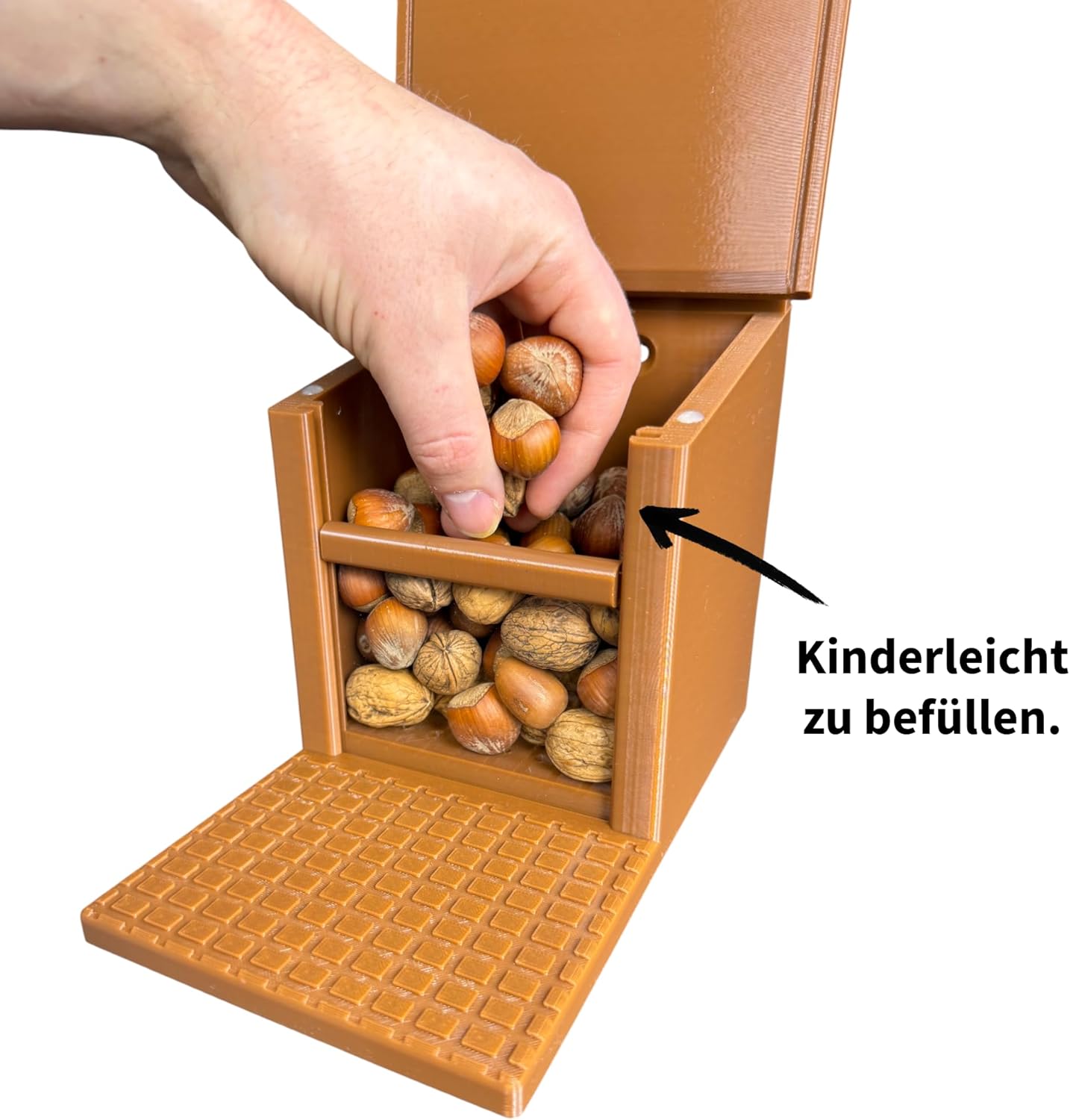 Witterungsbeständiges Eichhörnchen-Futterhaus, komplett Braun