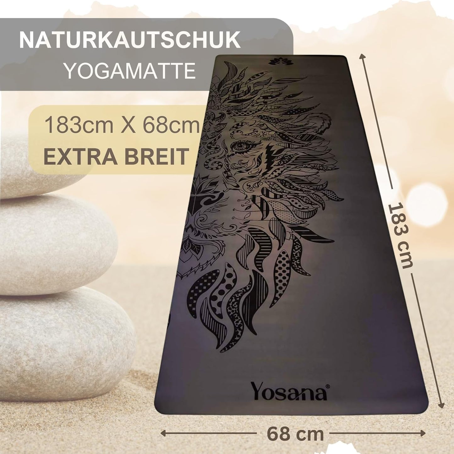 Yogamatte, Schwarz Löwe