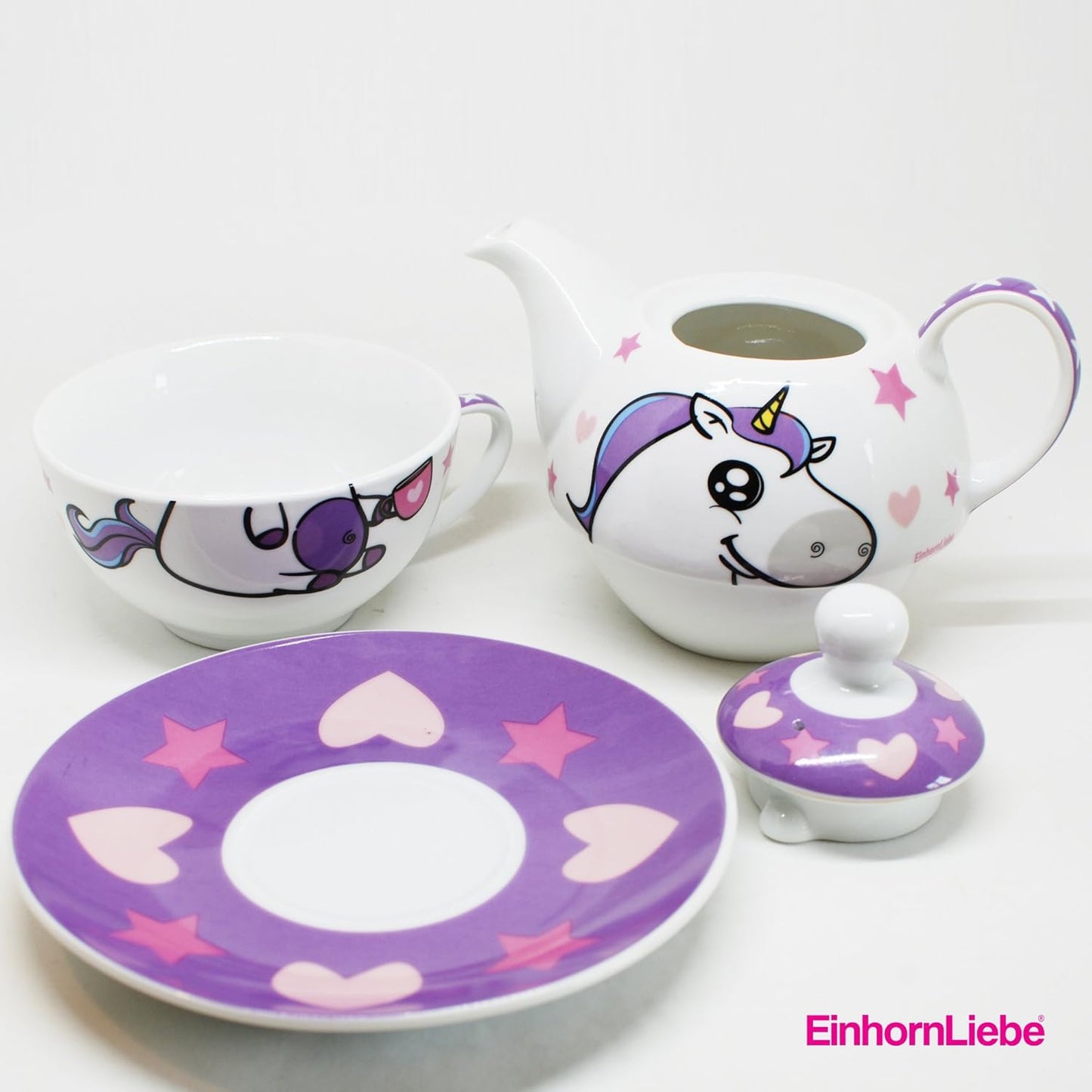 4-teiliges Einhorn Teeservice