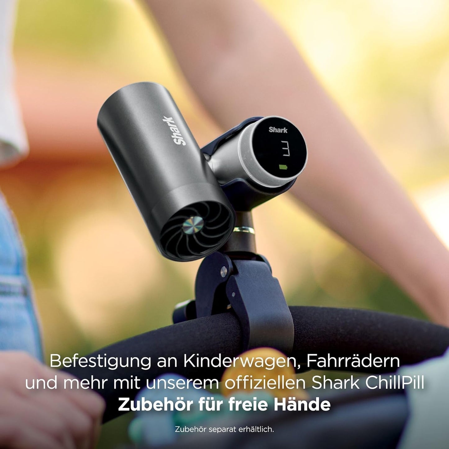 3-in-1 ChillPill Hochgeschwindigkeits-Handventilator mit Sprühnebel, Karbonschwarz