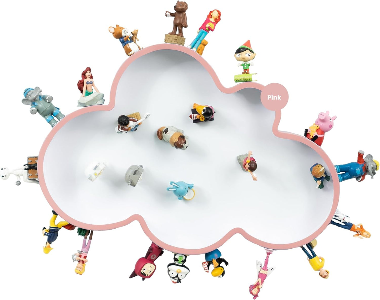 Magnetisches Wolken-Wandregal für Tonie Figuren, Rosa