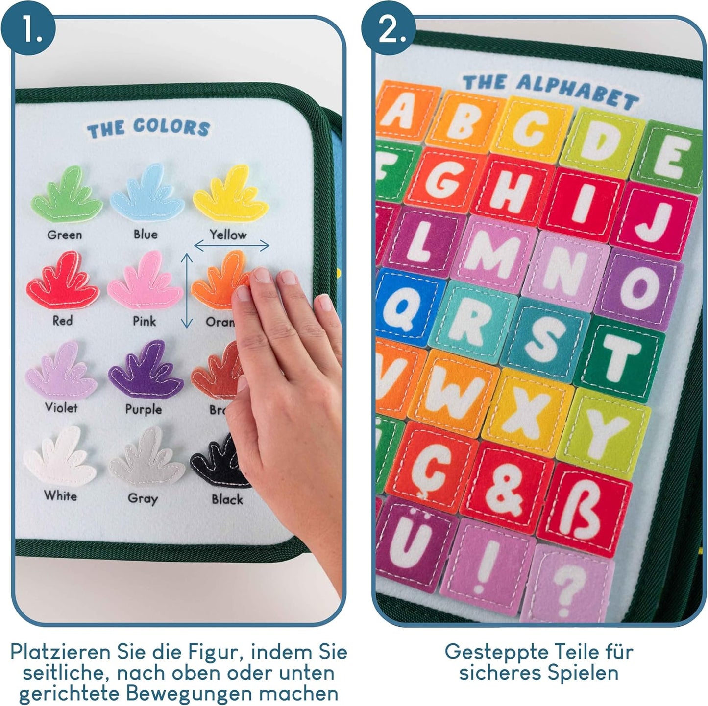 Montessori Busy Board aus Filz für Kinder, Dschungel