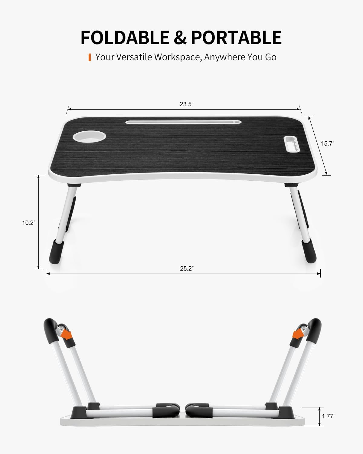 Faltbarer Laptoptisch, Schwarz