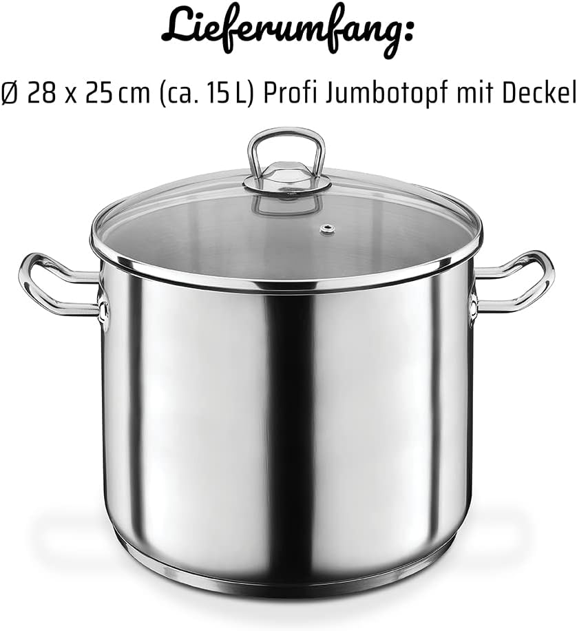 Jumbotopf mit Glasdeckel, backofengeeignet