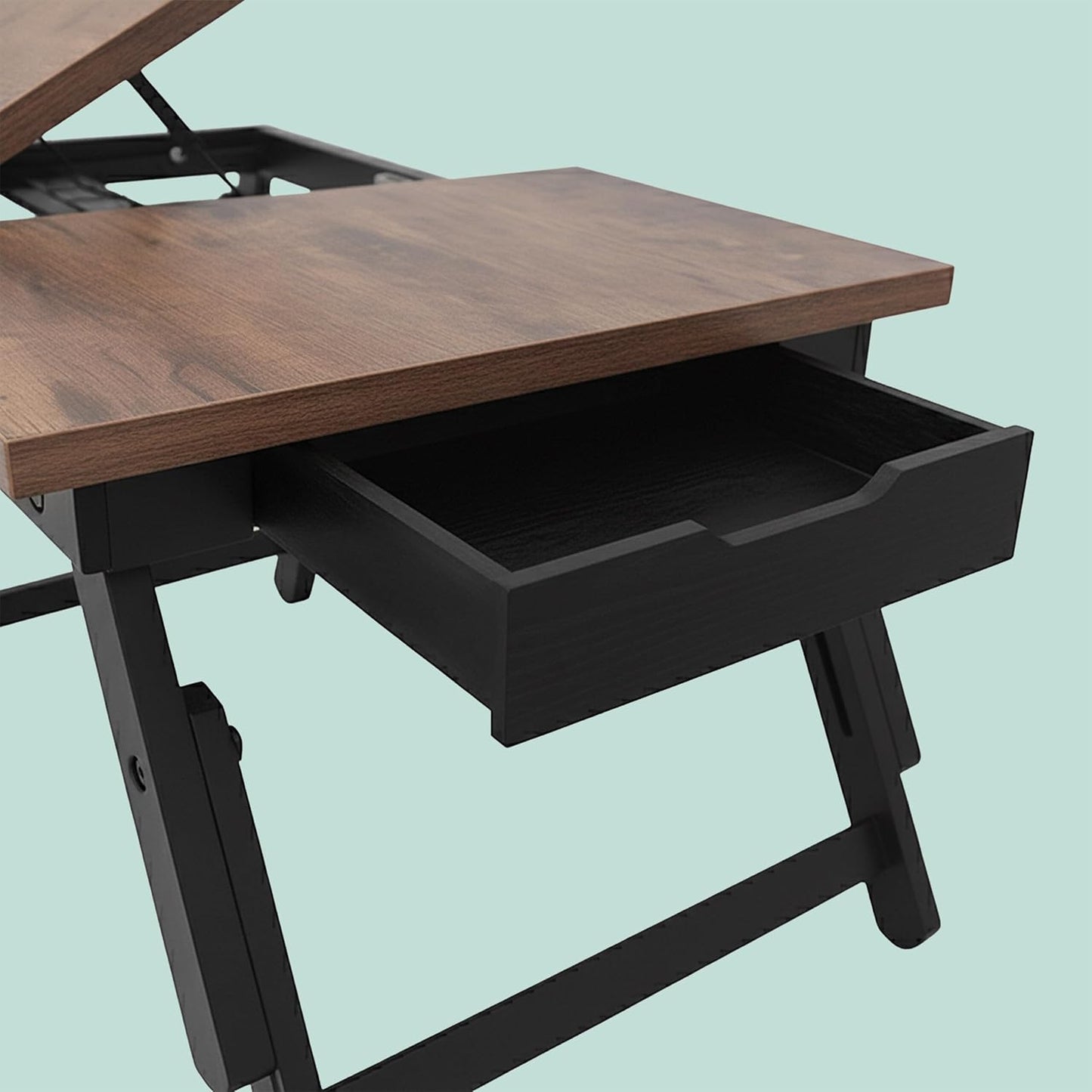 Klappbarer Laptoptisch, Dunkelbraun/Schwarz