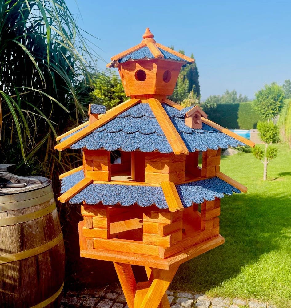 Vogelvilla XXL ohne Ständer, Grösse XXL ohne Ständer Blau - Braun