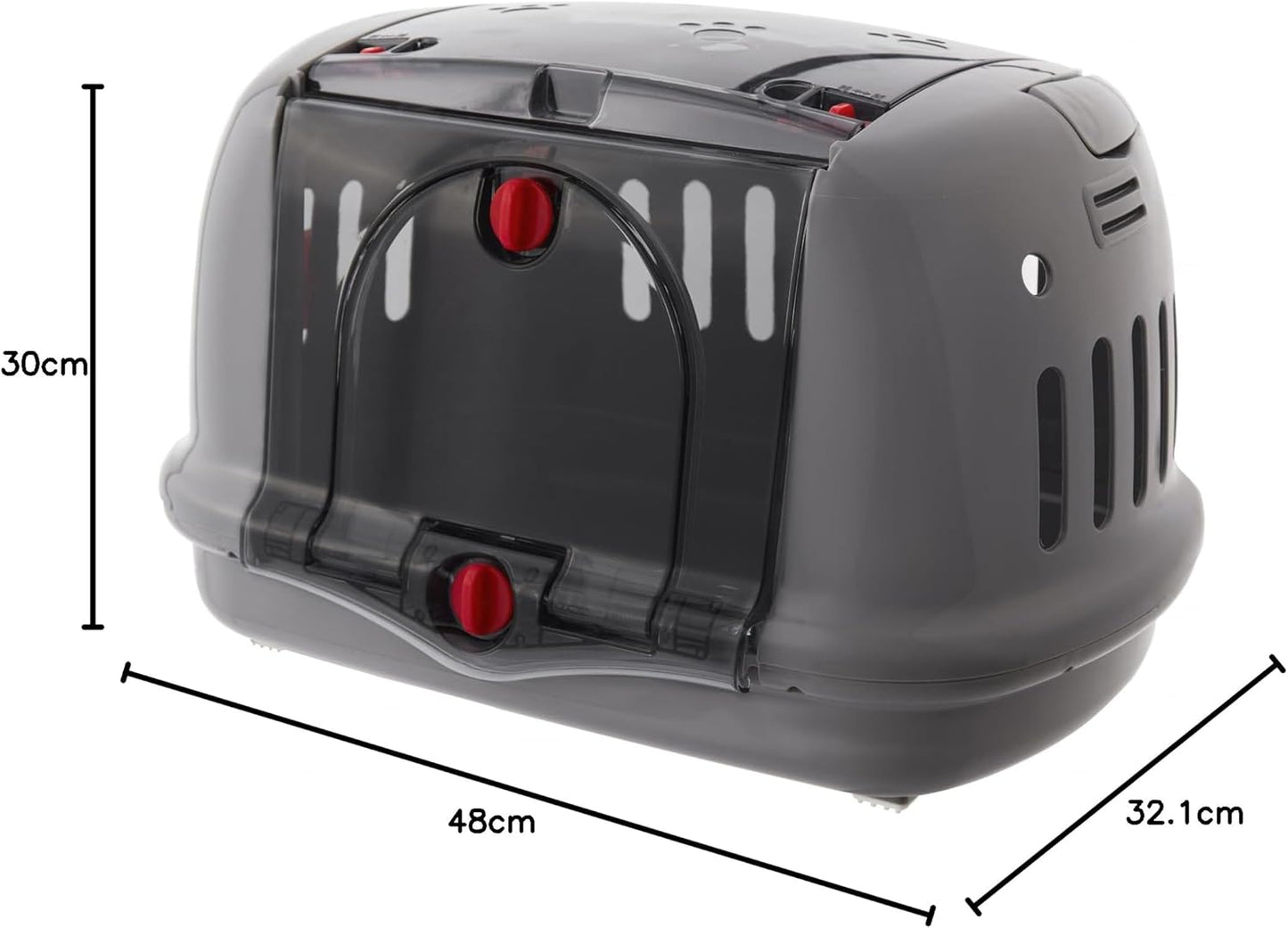 Transportbox für Haustiere aus Kunststoff, Grau 1 Stück (1er Pack)