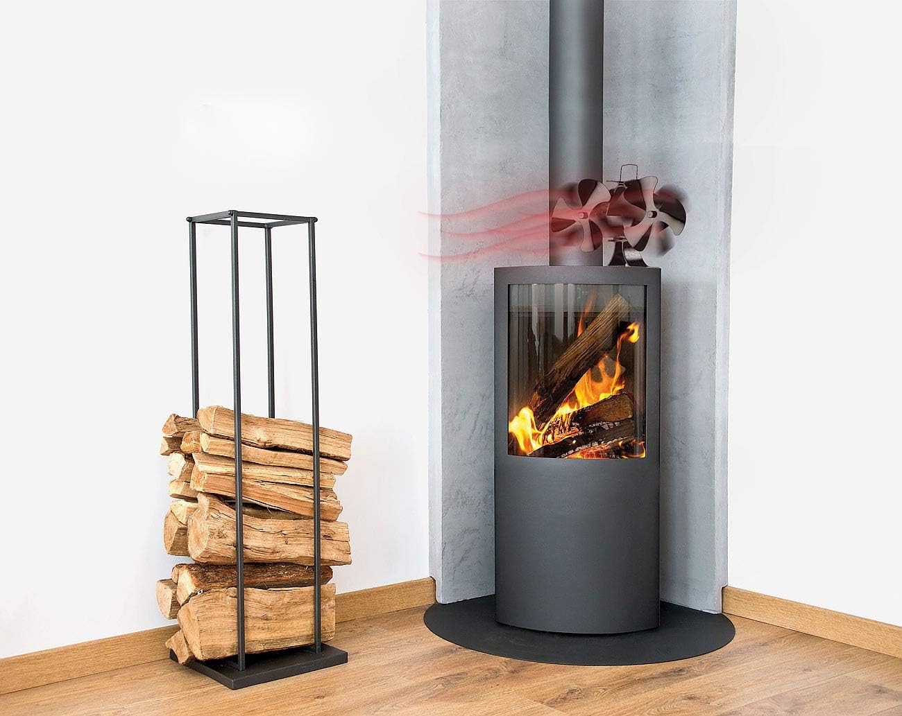 Stromloser Kaminofen-Doppel-Ventilator